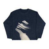 And Winter New High Street Dark Wind Sweater Knitted Sweater Personality Plus Code Round Collar Top Long