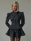 Sense Of Color Butterfly Embroidery Suit Women's High-End Spring And Autumn New Waist-High Set