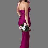 2025 New Dress Sexy Temperament Palette Solid Color Splicing Bag Hips Long