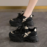Cake Old Dad Shoes Women In The Autumn Of 2025 New Korean Version Of Thick-Soled High-Heeled Running Shoes Retro Coloring Student Casual