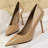 Shoes Fashion Woman Pumps Patent Leather High Heels Stiletto Heels Occupation OL Office Shoes Sexy Heels Plus Size