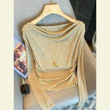 V-Neck Gradient Knitted Jersey Woman 2025 New European Top Temperament Loose Soft