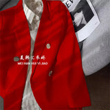 Zingj And Autumn Small Suit Jacket Female 2024 New Korean Version Net Red Temperament Small Purple Pink Suit