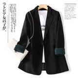 Zingj 2024 New Khaki Short Blazer Female Small Design Sense College Style Commuter