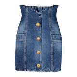 New Star Fashion Washing Denim Bag Hip High Waist Skirt Mini