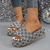Large-Size Thick Bottom Women's Slippers 2025 New Plum Embroidered Cake Bottom Casual Women Cool