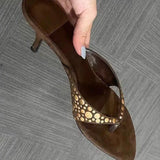New Clip Toe Cool Slippers Velvet Characters High And Fine And Round Head Slippers Women Summer