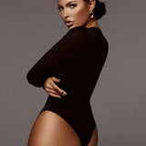 Zingj Autumn Winter New Women's Botop Bottom Round Collar Long Sleeve Jumpsuit