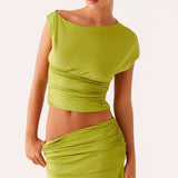 Two Sets Of New Short-Term Umbilical Wrinkles Body-Body Hip Skirt