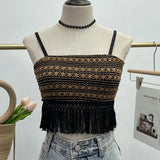 Women's Clothing Thaired Thaid Spliced Striped Sling Vest Short-Sleeved Sleeveless Tector-Booed Blouse