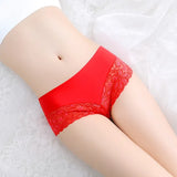 Ice Silk Tangle Lace Side Safety Pants Anti-Walking Trousers Comfortable Hip Mid-Rise Pants