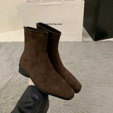 Velvet Velvet Korean Small Ankle Boots Women's Shoes 2025 New Autumn And Winter Plus Velvet Martin Boots Slim Skinny Short