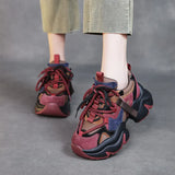 Old Dad Shoes Tide Spring And Summer Thick-Soled Shoes Small Retro Leather Leather Match Sports Casual