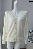 New Soft Horse Hair V-Neck Hollow Open Shirt Femininity Lazy Wind Buckle Lantern Sleeve Sweater
