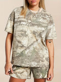 Summer 2025 Summer Camouflage Shorts Comfortable Fashion Casual Two-Piece Women's