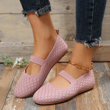 Large-Size Fly Weaving Breathable Low-Topped Single Shoes Women Shallow Flat Bottom Lazy Breathable Work