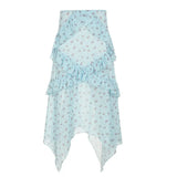 Cloth Forget To Be Careful Hot Babes Rags Rags Side Irregular Long Skirt Holiday Style Thin Mesh