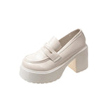 Small Leather Shoes Women Ultra-High Heel 2025 Spring And Autumn New Retro Jk Single Shoes Waterproof Table Thick-Soled Lefu Shoes