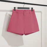 Zingj Photo Suit Shorts Female 2024 Summer New High Waist Loose Blue Five Split Pants Straight Tube Hong Kong Flavor Casual