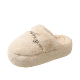 Head Half Slippers Women Wear 2025 New Autumn And Winter Home Thick Bottom Net Red Senior Sense Hair Hair