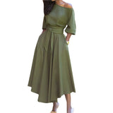 Women's Slanted Shoulder Tie Strap Belt Belt Solid Color Swing Spring