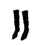 High-Heeled Kaqi Heap Boots Boots Women's Shoes 2025 New Spring And Autumn Winter Thin Long-Sleeve Knight