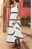 Zingj Summer New Simple U-Word Collar Ripple With Chest Solid Color A-Word Slip