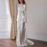 Women's Sexy Dress Dress Dress Bare Back Solid Round Dress Fishtail
