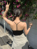 Xixi 2025 Spring And Summer New Simple Temperament Pure Knitted Bottom Sling Vest Women