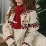 Bear Christmas Print Sweater- Outfit