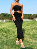 Zingj Women's Fashion Trend With Chest Empty Side Open Slit Kink Sexy
