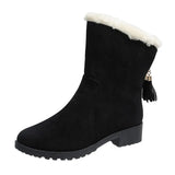 Martin Boots 2025 Autumn/Winter Short-Bodied Cotton Boots Flat-Bottomed Round-Headed Boots Wish Snow