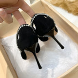 High-Heeled Shoes Spring And Summer New Pointed Women's Singles Shoes Velvet High-Heeled Shoes Hollow Light Mouth Women's