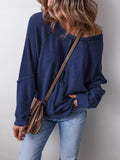 Spring And Autumn Fashion Leisure Round Collar Long Sleeves Stitching Loose-Fitting Lady's