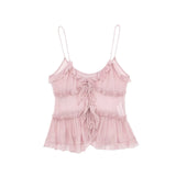 Women's Translucent Laminated Clad Decorative Top Small Sling