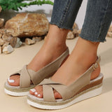 Summer New Women's Shoes Eaby Comfortable Thick-Soled Sandals 40-43 Light-Bottomed Buckle With Fish Mouth Sandals