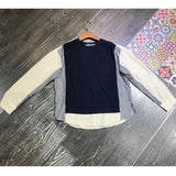 2025 Spring And Autumn Tide Design Fashionable Two Splicing Stripes Loose Leisure Long-Sleeved Shirt