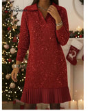 2025 Leisure Long-Sleeved POLO Collar Dress