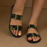 Zingj Female 2024 Summer New One-Line Camouflage Fashion Casual And Simple Wear Large Size