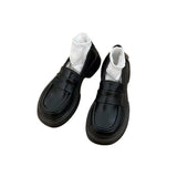 Soft Leather Single Shoes Women's Spring New College Style Black Leather Shoes With A British Foot
