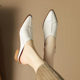 The Summer Of 2025, The New Bag Head Half Slippers Women Wear With Coarse And Anti-Slip Rice White