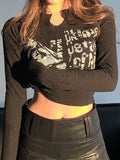 crop top with long sleeves and