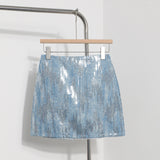 Shooting Hot Girl High Waist A Word Lysing Skirt New Flash Short Skirt Anti-Walking Step Bag Hip Skirt