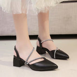 Sandals Female Fairy Wind 2025 Summer Head Thick Heel High Heel With Skirt