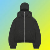 And Winter Personality Double Hat Design Hoodie Zipper Open Shirt Casual Coat