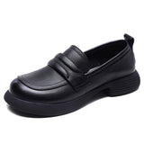 Layer Of Cowhise Small Leather Shoes Autumn New Hand Leather Women's Shoes Flat Sole Soft Soles One Foot Single