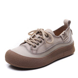Layer Cow Skin Retro Thick-Soled Single Shoes Women 2025 Spring New Round Head With Soft Sole Casual