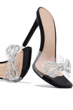 Summer Water Drill Bow High With Slippers Female Sharp Tips And Fashion Slippers