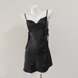 Pajamas Female New Pure-Want High-End Ice Slings Butterfly Prints Thin Ribbon Ribbon Ribbon Ajaback Aja Skirt Private