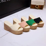 Women's Summer New Fashion Wear Thick Bottom Height Korean Version Of Outdoor Slope And A Word Cool Slippers Female